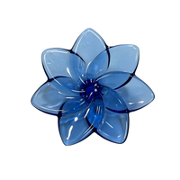 Ornement de fleur de lotus en cristal, sculpture florale en verre soufflé à la main, artisanat en cristal pour la décoration de la maison et du salon