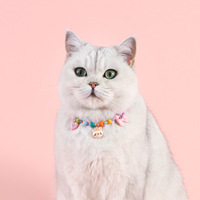 Collier arc-en-ciel de créateur coréen pour chat, collier en cristal coloré pour chien et chat, accessoires de bijouterie, vente en gros