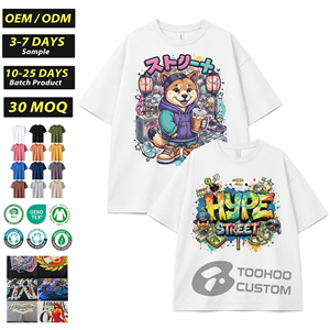 Camiseta Retro OEM 100% Algodón Grueso para Hombre, Talla Grande, Impresión DTG, Logotipo Bordado en Chenilla, Camiseta Vintage Personalizada - Product Image 1