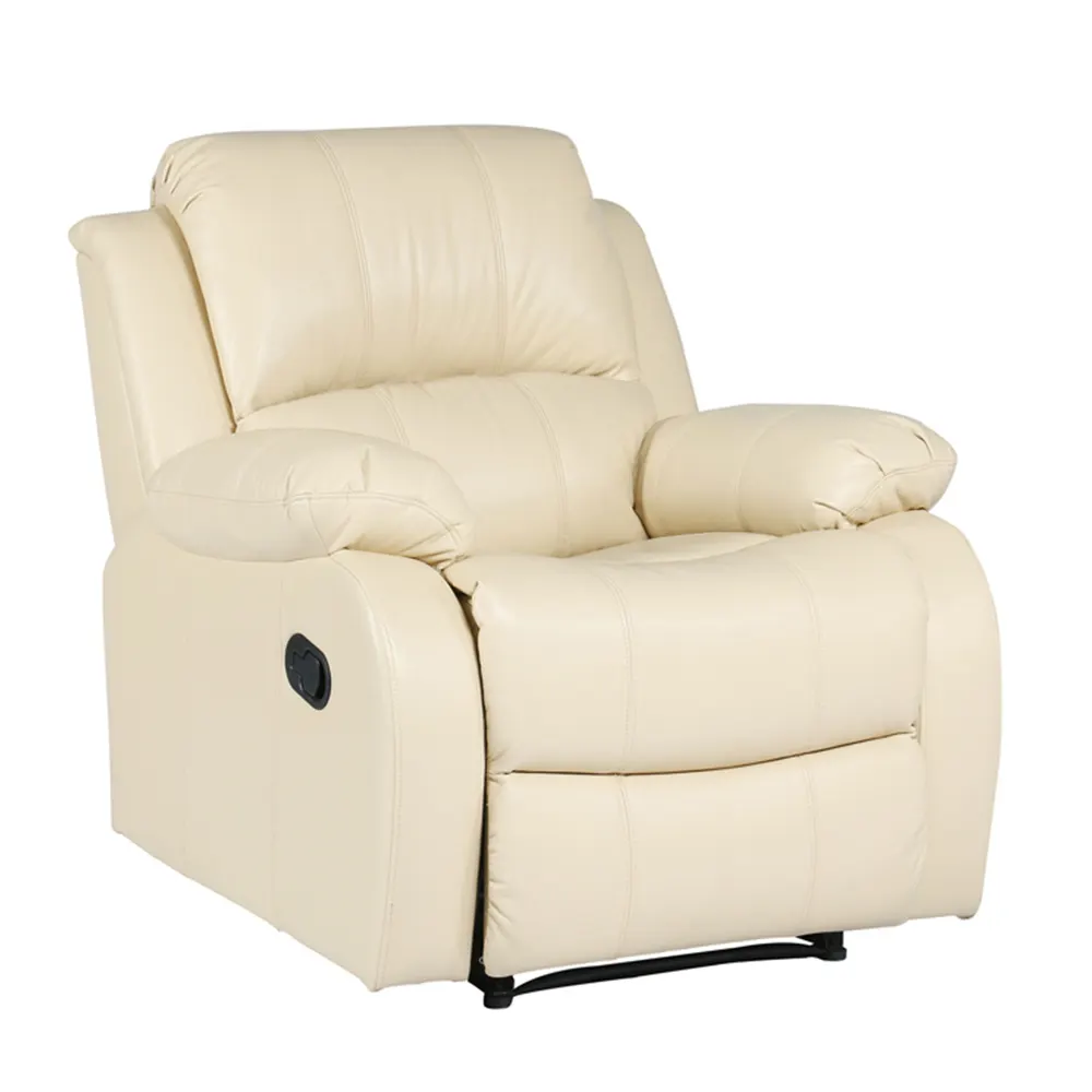 Modern Living Room Furniture Air Leather Sofá reclinável Single Seater Manual Reclinável Sofá Cadeira com massagem de 8 pontos