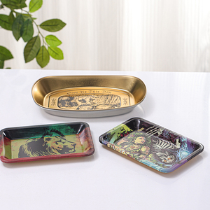 Bán buôn kim loại nhỏ cán khay biểu tượng tùy chỉnh tùy chỉnh hút thuốc lá phụ kiện thảo mộc tinplate khói tin cán khay - Product Image 6