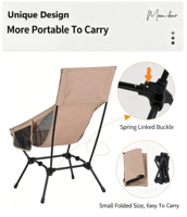 Chaise de camping pliante portable à quatre pieds, dossier haut, légère, structure carrée en tube d'acier, pour extérieur, plage et pêche