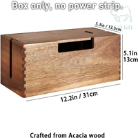 Boîte de rangement pour câbles USB en bois d'acacia pour bureau, organisateur de câbles pour multiprise
