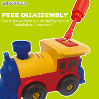 Outil de bricolage Outil à main Assemblage de train jouet classique Assemblage de voiture jouet Cadeau Kit de jeu parent-enfant pour enfants avec vis et écrous
