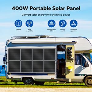 Panneau solaire monocristallin pliable portable 400W 200W 100W pour activités de plein air, camping, randonnée, voyages en camping-car, utilisation avec une station d'alimentation - Product Image 5