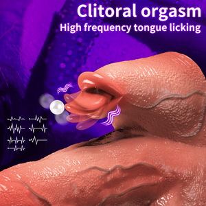 Vibromasseur réaliste télescopique Safiman pour femmes, avec fonction de chauffage, stimulateur clitoridien en forme de langue de lapin, jouet sexuel pour adultes - Product Image 3