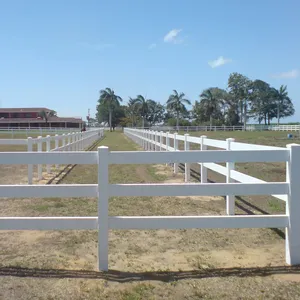 easily assembled 3 rail horse fence metal white pvc picket fence 3 rail