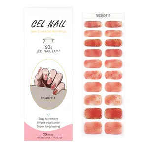 Non-toxic nail gel nail wraps custom printed uv nail art sticker