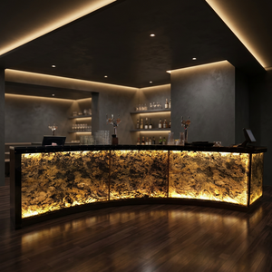 stone veneer distributor India Modern Backlit Translucent Stone Wall <b>Panel</b> Fluorescent Effect for Home Bar Commerce <b>Decoration</b> - Product Image 5