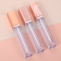 En stock – Tube carré rose doré 5 ml pour brillant à lèvres, fard à paupières liquide, tube de sous-conditionnement en gros