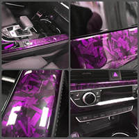 Rouleau de film vinyle brillant en fibre de carbone forgée, PVC/PET auto-adhésif, épaisseur 6,5 mil, auto-réparant, anti-rayures, pour capot de voiture, vente en gros