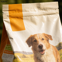YOUYI Sachet d'emballage pour aliments pour chiens avec fenêtre transparente, anti-perforation, refermable à fermeture éclair, pochette autoportante, logo personnalisé