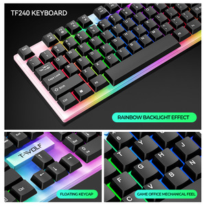 <span class=keywords><strong>Combo</strong></span> de Teclado y Ratón para Juegos con Cable Tf240 4 en 1, Retroiluminado, con Auriculares RGB, Alfombrilla para Ratón, para Juegos de PC y Oficina - Product Image 4