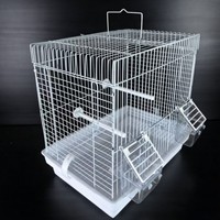 Jaula de Viaje Portátil para Loros, Transportín Ligero para Pájaros con Percha y Comederos, Jaula Transpirable para Pájaros Pequeños para Viajes al Veterinario