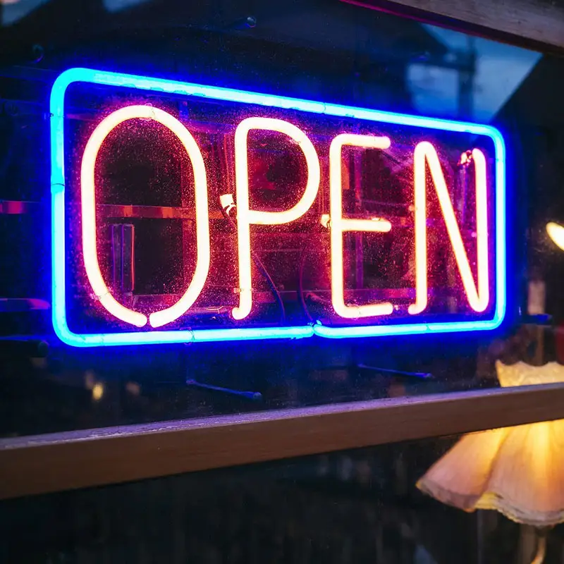 Insegne all'aperto del cavo del segno aperto al Neon del grande Led di notte della luce di pubblicità su ordinazione aperte per le imprese