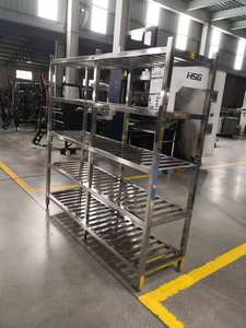 Venta directa de fábrica, estante de almacenamiento de cocina de acero inoxidable de cuatro capas, estantes apilables para un almacenamiento eficiente - Product Image 2