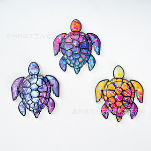 Aimants de réfrigérateur en résine imprimés en couleur en forme de tortue, lot de plusieurs pièces, autocollants magnétiques animaux, souvenir artisanal - Product Image 3
