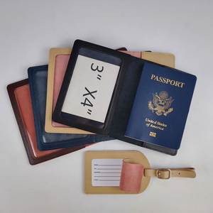 Genuine Leather High Quality <b>Passport</b> Bag Card Holder Travel <b>Wallet</b> Credit Card <b>Wallet</b> Card <b>Passport</b> Cover& Luggage Tag - Product Image 1