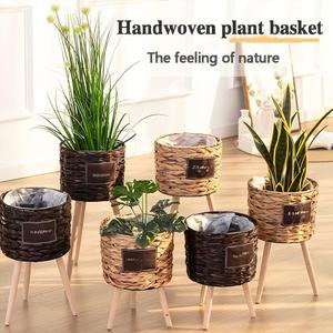 Produits faits à la main paille tissage jardinières d'intérieur support maison jardin <span class=keywords><strong>rotin</strong></span> Pots pot de fleurs support décor à la maison - Product Image 5