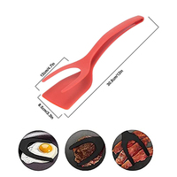 Tourne-œuf et spatule en nylon, gadget de cuisine 2 en 1, pince alimentaire pour saisir les crêpes, les toast français et les omelettes