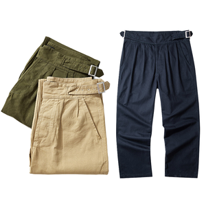 Pantalones Cargo Gurkha Casuales para Hombre, 100% Algodón, Corte Holgado, Rectos, Cintura Ajustable, para Verano - Product Image 1