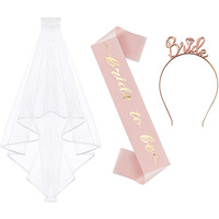 Lot de 5 autocollants dorés rose pour voile de mariée, bandeau, écharpe et tatouages temporaires pour propositions de mariage, enterrements de vie de jeune fille et décorations de remise de diplôme