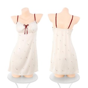 Pyjama floral Xishi Daydream super confortable et délicat avec coussinets de soutien-gorge, caraco en soie glacée, tenue d'été pour la maison - Product Image 5