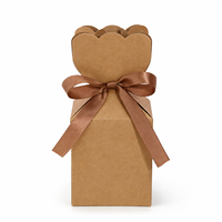 Boîte en carton ondulé recyclable personnalisée en kraft avec nœud papillon pour mariage, fête et emballage cadeau