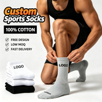 Chaussettes de sport pour hommes, logo personnalisé d'usine OEM, chaussettes en tissu éponge respirant et absorbant l'humidité