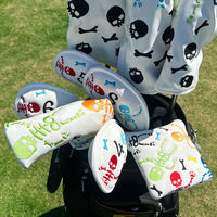 Livraison rapide broderie maillet de Golf couvre-chefs de Golf en cuir Pu Club de Golf couvre femmes carré maillet Putter couverture