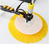 Robot de nettoyage rotatif manuel à double alimentation pour panneaux solaires photovoltaïques, avec brosse et batterie au lithium