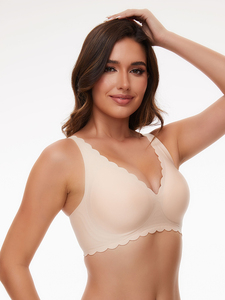 Tùy chỉnh không dây đầy đủ cốc <span class=keywords><strong>V</strong></span> cổ đẩy lên áo ngực-Áo ngực liền mạch, spandex nylon, hỗ trợ <span class=keywords><strong>v</strong></span>à nâng - Product Image 4