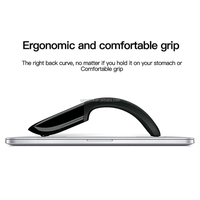 BT 3D Mini souris à pavé tactile sans fil souris optique à arc ergonomique pour ordinateur portable tablette conception pliante en Stock