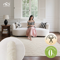 Tapis Dsermer Baron moderne en laine/nylon/polyester, réversible, antidérapant, rembourré, résistant aux taches, à poils moyens, adapté aux animaux domestiques