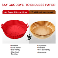 Revêtements réutilisables en silicone de qualité alimentaire résistants à la chaleur pour friteuse à air, panier, pot, plateau de cuisson, accessoires de four