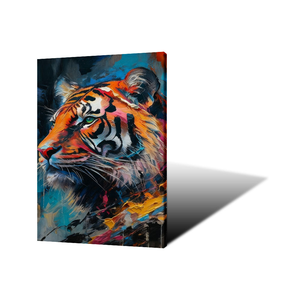 Cuadro <span class=keywords><strong>de</strong></span> lienzo con retrato <span class=keywords><strong>de</strong></span> tigre vibrante, pintado a mano con trazos audaces, decoración <span class=keywords><strong>de</strong></span> pared <span class=keywords><strong>de</strong></span> felino salvaje, pintura moderna <span class=keywords><strong>de</strong></span> animales para el hogar - Product Image 3