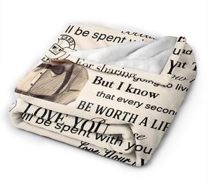 Couvertures de Message personnalisées pour papa <span class=keywords><strong>et</strong></span> maman, cadeaux d'amour pour fille, couverture de lettre polaire en flanelle à impression numérique personnalisée - Product Image 6