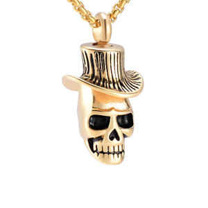 Colgante de calavera de urna de acero inoxidable, joyería de cremación, utilizado para conmemorar a mascotas, gatos y perros/recuerdos humanos con kit de relleno - Product Image 3