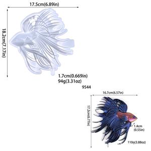 แม่พิมพ์ซิลิโคนรูปปลาเบต้าแบบกึ่งสามมิติ สำหรับตกแต่งผนังห้องนั่งเล่น งานเรซิ่น งานฝีมือตกแต่ง - Product Image 4