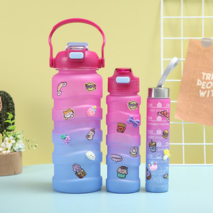 Juego de Botellas de Agua Deportivas 3 en 1 de 1800 ml, 800 ml y 280 ml, con Gradiente, Libres de BPA, para Gimnasio, Viajes, Escuela, Regalos - Product Image 6