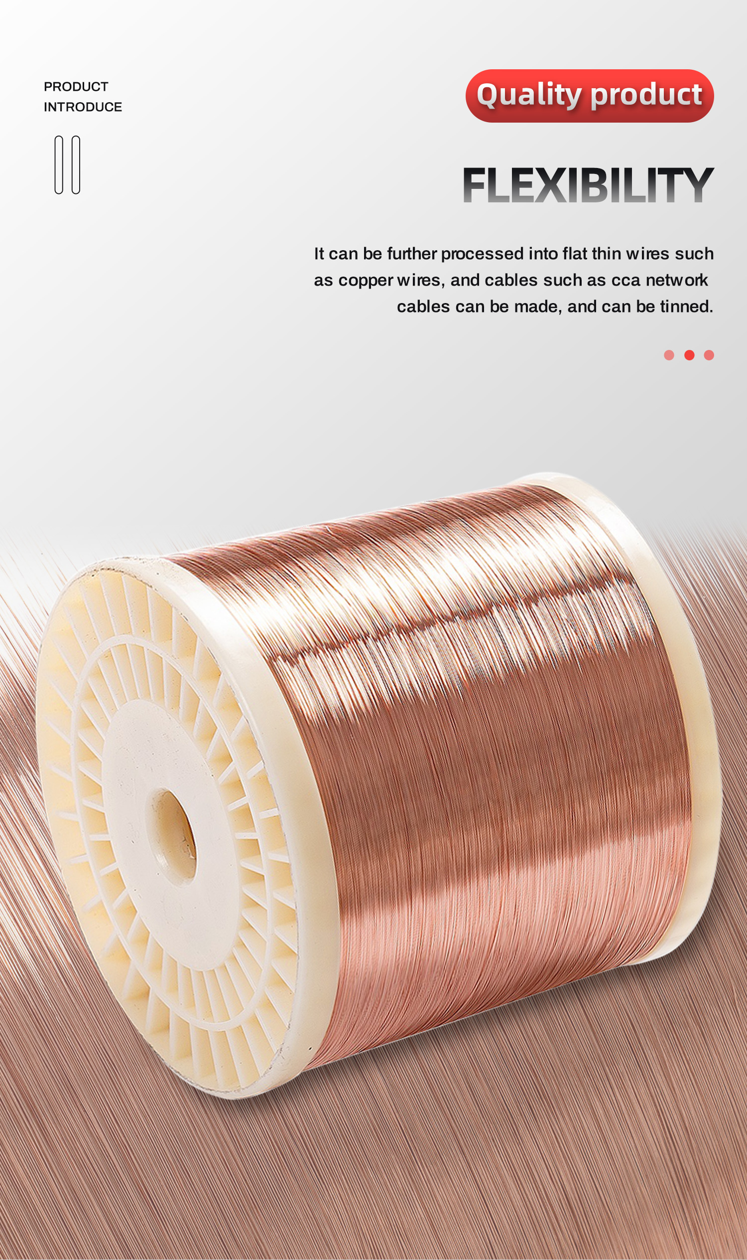 Electrical Industry CCAM CCA Copper Clad Aluminum Wire 0.58mm 0.6mm