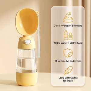 Nouvelle gamelle portable 2-en-1 grande capacité anti-fuite pour chiens et chats – Bouteille d'eau et de nourriture élégante et durable pour animaux de compagnie en extérieur - Product Image 3
