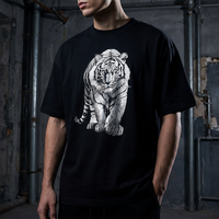 T-shirt col rond vintage 100 % coton personnalisé pour homme, style rétro urbain, impression DTG directe sur tissu, couleur unie, grammage lourd