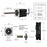 Moteur pas à pas hybride DKC NEMA17 42 avec pilote, actionneur linéaire à vis mère 40 mm 3,3 V 55 g.cm² pour imprimante 3D, CNC, automatisation, personnalisable