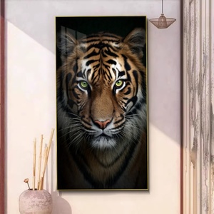 Peinture sur Porcelaine Cristalline Texturée à Effet Superposé, Motif Tigre, Art Islamique Personnalisé pour la Décoration Intérieure - Product Image 5