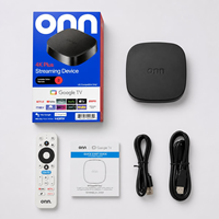 Vente en gros usine Onn 4K Plus Android 14 Quad Core TV Box Lecteur multimédia intelligent avec télécommande vocale et Wi-Fi 5G