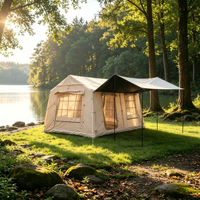 Tente gonflable quatre saisons avec armature diagonale, 12 espaces super grands, pliable et portable, pour le camping familial en plein air