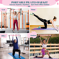 GEDENG Bâtons de yoga et de Pilates portables Barre de Pilates avec bande de résistance pour la musculation à domicile Entraînement avec 2 boucles pour les pieds