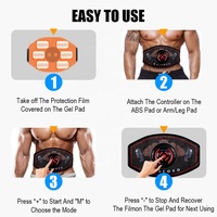 Stimulateur musculaire électrique, ceinture de massage à impulsions Tens, appareil de tonification musculaire Ems pour l'entraînement des muscles abdominaux