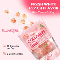 Gummies au collagène et à la biotine avec vitamine C, saveur pêche, compléments alimentaires à base de plantes pour la croissance des cheveux, de la peau et des ongles chez les adultes, faible teneur en sucre